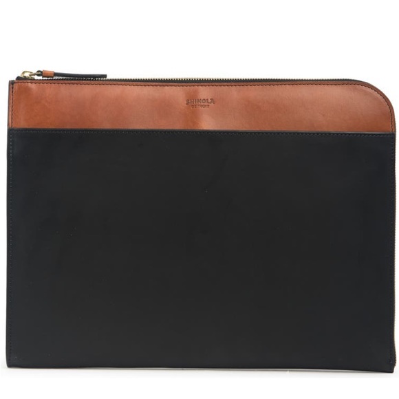 Shinola Bags Nwt Shinola 3 Black Brown Leather Laptop Portfolio